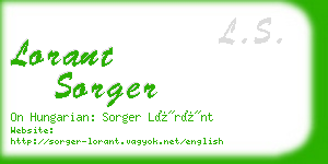 lorant sorger business card